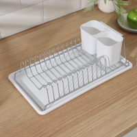 Сушилка для посуды с поддоном Доляна, 38,5&times;21,5&times;12,5 см, цвет МИКС