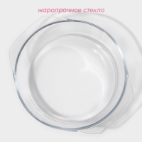 Кастрюля из жаропрочного стекла для запекания Доляна &laquo;Фуэго&raquo;, 3 л, 30,8&times;26,7&times;12 см, с крышкой