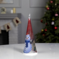 Светодиодная фигура &laquo;Ёлка со снеговиком&raquo; 7.5 &times; 21 &times; 7.5 см, пластик, батарейки CR2032х1 (в комплекте), свечение мульти