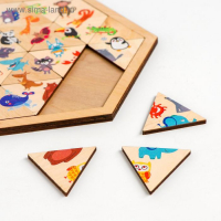 Пазл деревянный &laquo;Весёлый зоопарк&raquo; (Занимательные треугольники)