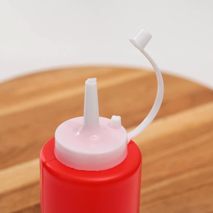 Бутылка для соуса, 400 мл, 5.7&times;19.2 см, пластик, красная