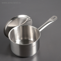 Ковш &laquo;Общепит&raquo;, 2,6 л, d=18 см, h=11 см, металлическая крышка, с теплораспределительным слоем, индукция