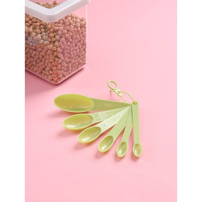 Набор мерных ложек Доляна &laquo;Изящество&raquo;, 6 шт, 13&times;3 см, цвет МИКС