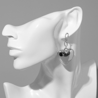 Серьги металл &laquo;Сердце&raquo; пленительность, цвет серебро