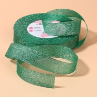 Лента парчовая, 20 мм, 23 &plusmn; 1 м, цвет зелёный №41