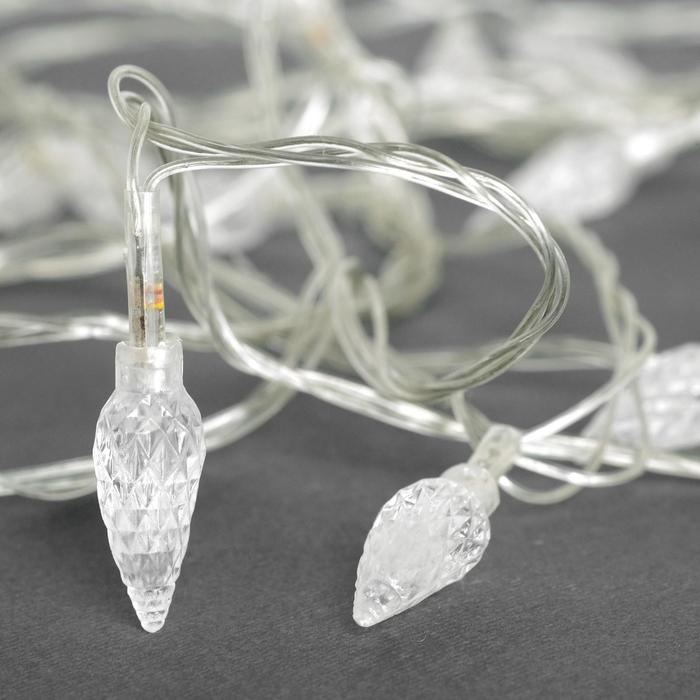 Гирлянда &laquo;Нить&raquo; 5 м с насадками &laquo;Шишки&raquo;, IP20, прозрачная нить, 20 LED, свечение мульти (RG/RB), мигание, 220 В