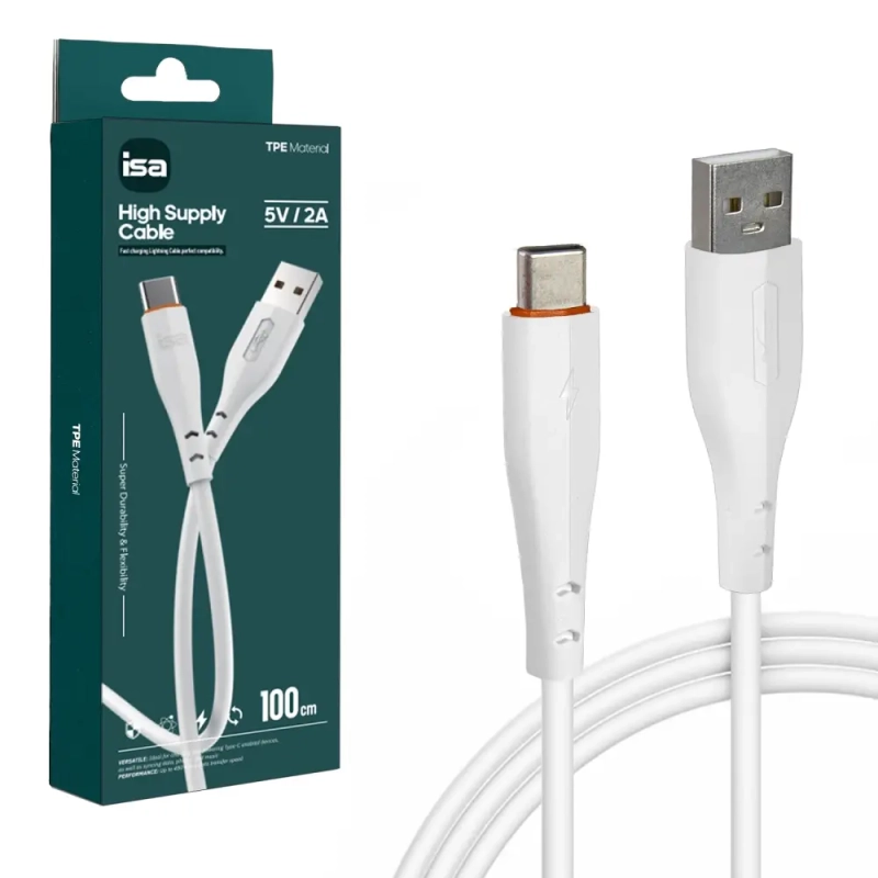 Кабель X7 USB на Type-C 1m 2A ISA белый