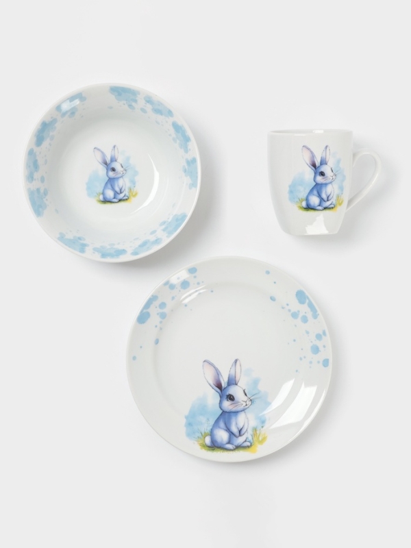 Набор посуды 3 предм. Зайка Голубой И.У.