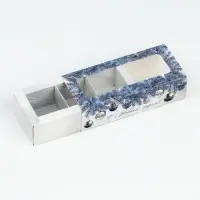 Коробка под 3 конфеты с ячейками &laquo;Серебро&raquo;, 13.3 х 3.3 х 5.8 см