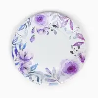 Тарелка одноразовая бумажная &laquo;Сиреневые розы&raquo;, 23 см