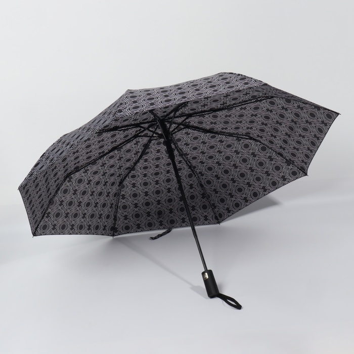 Зонт полуавтоматический &laquo;Узоры&raquo;, эпонж, 3 сложения, 8 спиц, R = 49/55 см, D = 110 см, цвет МИКС