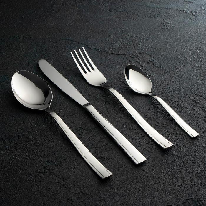 Набор столовый &laquo;Торжество&raquo;, 24 предмета, толщина 2 мм, сувенирная коробка, цвет серебряный