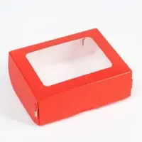 Контейнер на вынос, красный, 10&times;8&times;3.5 см