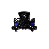 Крабик для волос &laquo;Чёрный с камешками&raquo;, 2.5 см, чёрный