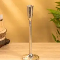 Подсвечник "Модэст" 9х9х27 см, алюминий, цв. серебро