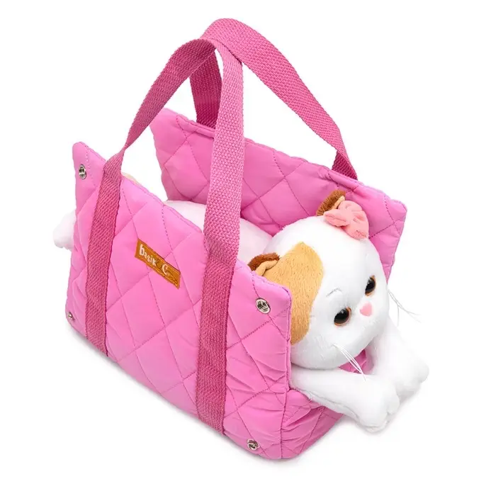 Мягкая игрушка "Кошечка Ли-Ли в сумке-переноске", лежачая, 24 см LKl24-001