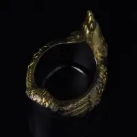 Кашпо "Курица" 10х9х6 см, черный с позолотой