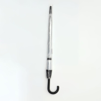 Зонт - трость полуавтоматический &laquo;Однотон&raquo;, 8 спиц, R = 51/58 см, D = 116 см, цвет прозрачный