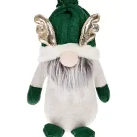 Фигура текстиль &laquo;Гном лосяш в зелёном&raquo; 33&times;12&times;18 см, 1 LED, от батареек AG13&times;3, свечение тёплое белое