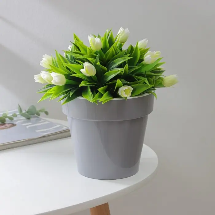 Кашпо для цветов со вставкой &laquo;Порто&raquo;, 1 л, цвет серый