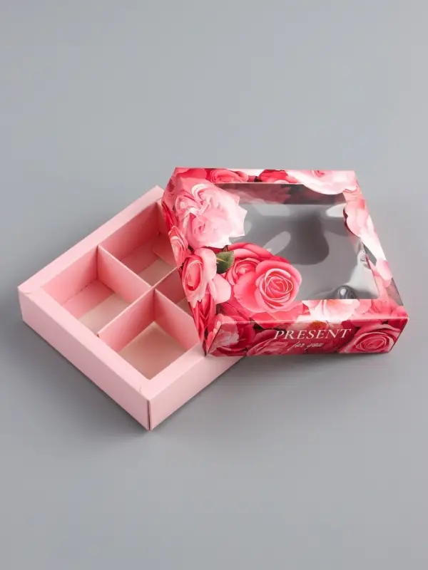 Коробка для конфет 4 шт. &laquo;Презент&raquo;, 12.6&times;12.6&times;3.5 см