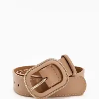 Ремень жен 05-01-07-01, Июнь2507, 3*0,3*110 см, без винта, пряж золото+пласт, 1 прокол, беж   109031