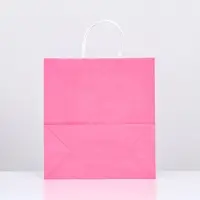 Пакет крафт &laquo;Радуга&raquo;, розовый, 25&times;12&times;27 см, 80 г/м&sup2;, 1 шт.