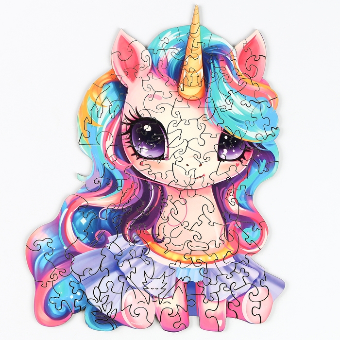 Пазлы деревянные фигурные детские &laquo;Сказочный единорожик&raquo;, 75 элементов