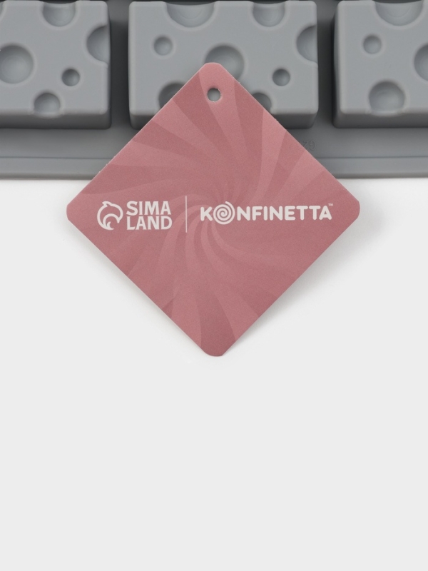 Форма для выпечки и муссовых десертов KONFINETTA &laquo;Сыр&raquo;, силикон, 20 ячеек (5&times;3см), 30&times;17,5&times;1,9 см, серая