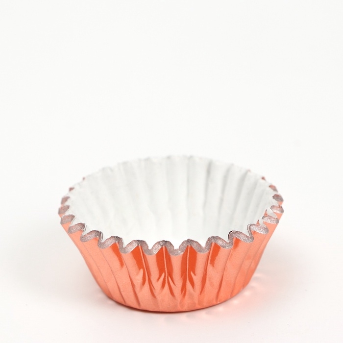 Форма для выпечки круглая, 3,5*2см розовое золото набор 300шт   7008117