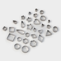 Формы для печенья Доляна &laquo;Ассорти&raquo;, набор 30 шт., в кейсе, нержавеющая сталь, серебристый