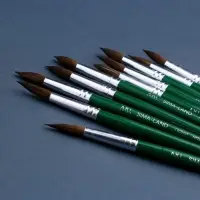 Кисть для рисования из волоса пони круглая №10 (диаметр обоймы 6 мм; длина ворса 24 мм)