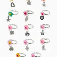 Кольцо &laquo;Выбражулька&raquo;, цветок смайлик с подвеской, безразмерное, МИКС, фасовка 36 шт.