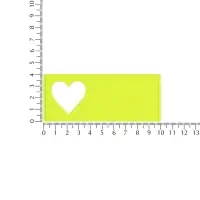 Лейбл из ПВХ с вырубкой &laquo;Сердце&raquo;, желтый неон