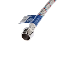 Подводка гибкая для воды ZEIN, 1/2", гайка-штуцер, 60 см, с ключом для монтажа