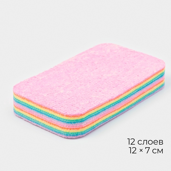 Салфетка многослойная для уборки из микрофибры MicroPVA, 12&times;7 см, 12 слоев