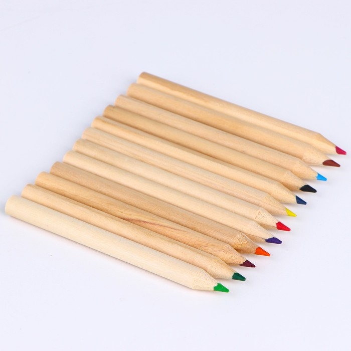 Набор цветных карандашей мини в тубусе &laquo;Котик&raquo;, 12 шт, с точилкой