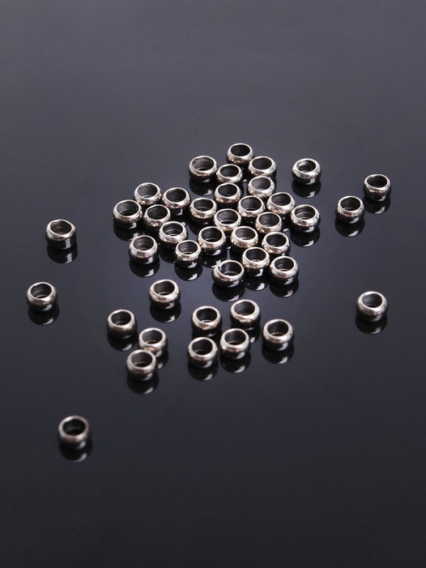 Кримп (зажимная бусина) СМ-355, (набор 50 шт.) 3 мм, цвет серебро