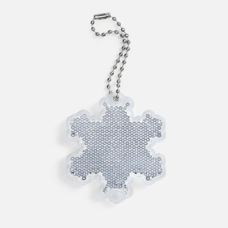 Пешеходный светоотражатель с цепочкой &laquo;Снежинка&raquo;, белый