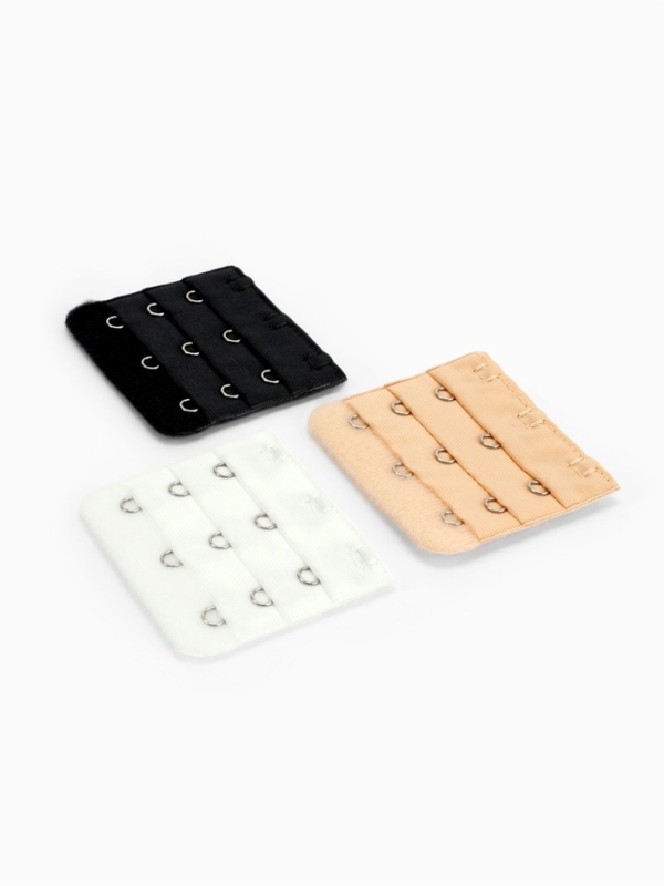 Застёжка для бюстгальтера, удлинитель, 3 ряда 3 крючка, 5.5&times;5 см, 3 шт.