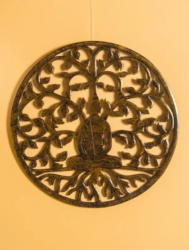 Панно " Медитация" МДФ, 40х40х1 см, цв. золото/чёрный