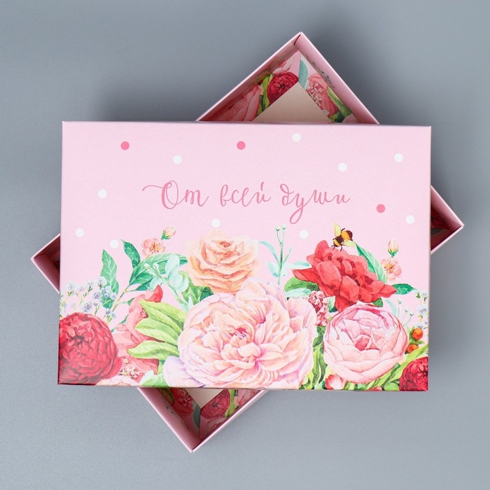 Коробка подарочная складная, упаковка, &laquo;Цветы&raquo;, 21 х 15 х 7 см