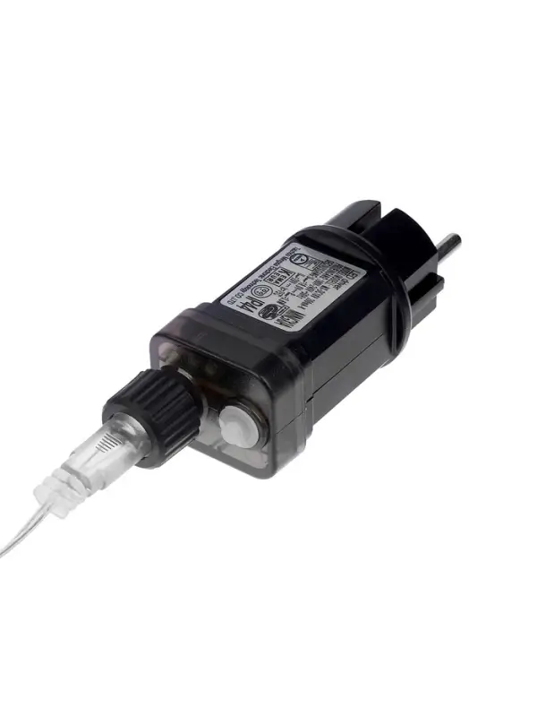 Гирлянда &laquo;Нить&raquo; 50 м роса, IP44, серебристая нить. 500 LED, пульт, 36 В, свечение тёплое белое