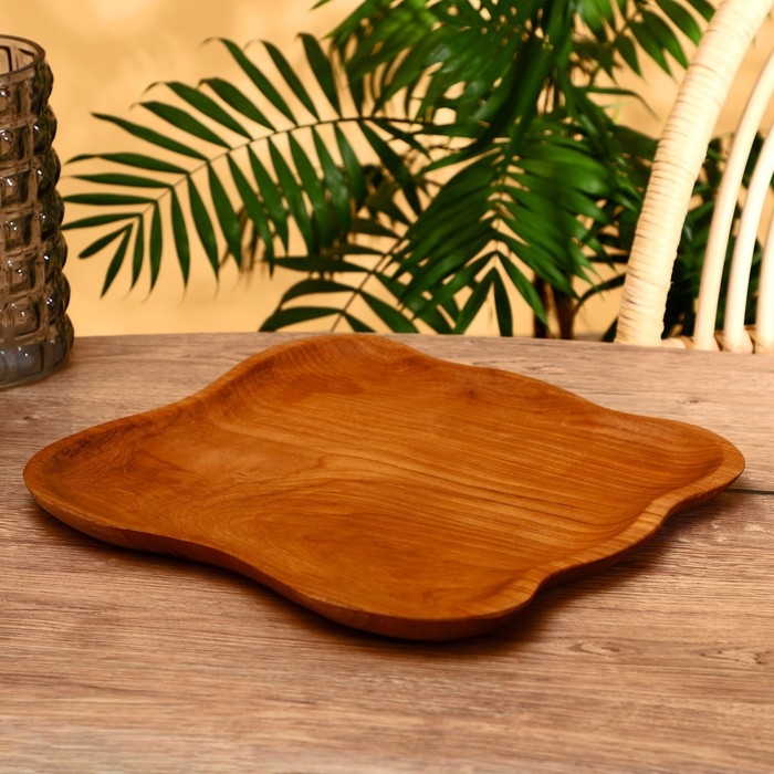 Блюдо 32х26х2,5 см,тиковое дерево