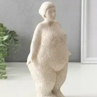 Сувенир полистоун "Милая пышечка" белый песок 9х15,5х25,5 см