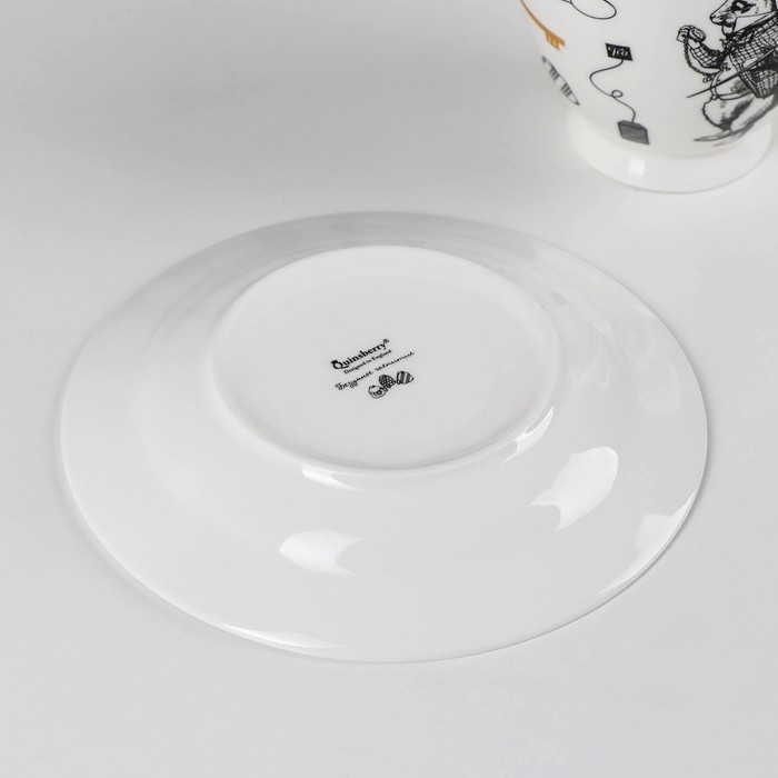 Чайная пара фарфоровая &laquo;Безумное чаепитие&raquo;, 440 мл, блюдце d=17 см