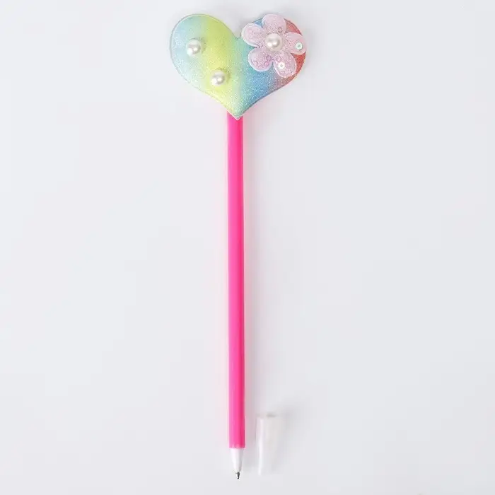 Ручка &laquo;Радужное сердце&raquo;, синие чернила, МИКС