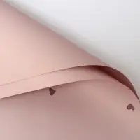 Пленка для цветов и букетов, в листах, 57&times;57 &plusmn;1 см, &laquo;Сердечки&raquo;, пудра темная, 65 мкм