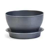 Горшок для цветов с поддоном 0,8 л d14 см h8 см "Фиалочка" серый