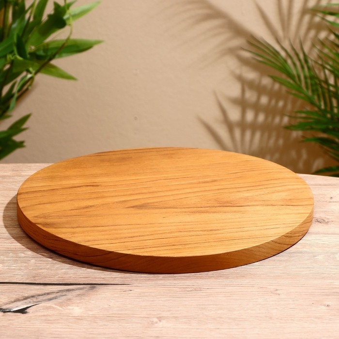 Блюдо 30х30х2 см, тиковое дерево